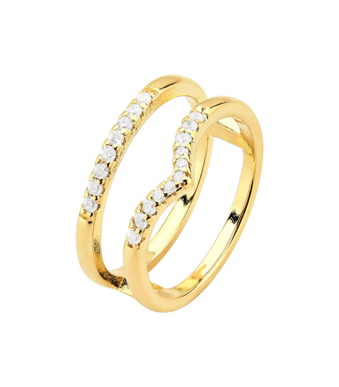 Anel Duplo Cravejado