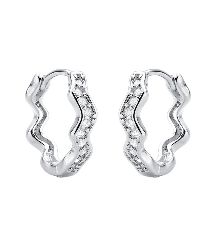 Argola Ondulada Cravejada