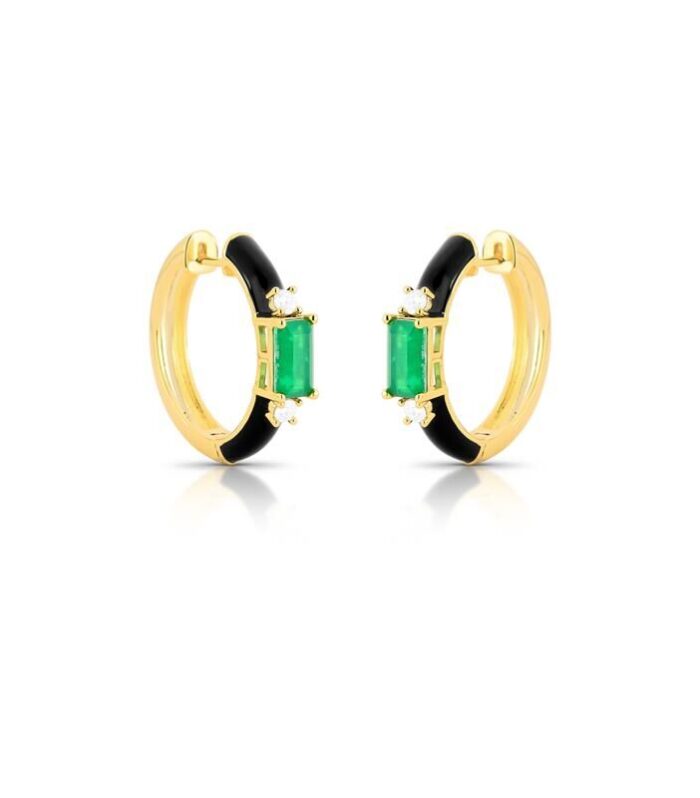 Argola Esmaltada com Cristais