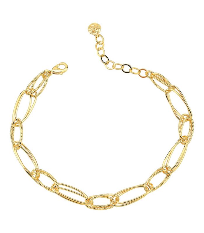 Pulseira em Elos Duplos Diamantada